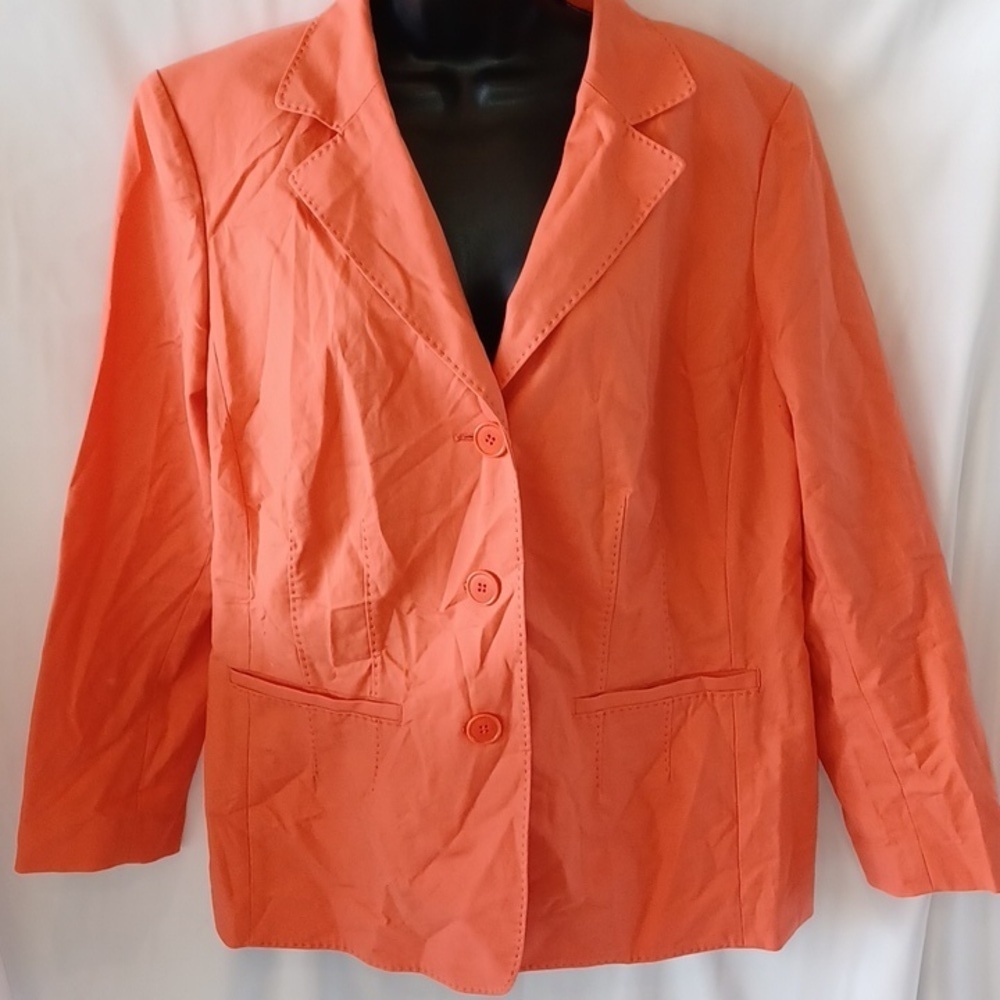 Lafayette 148 Coral Blazer Cotton Stretch sz 14